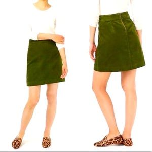 J. Crew Factory, Green Corduroy Skirt - Size 4